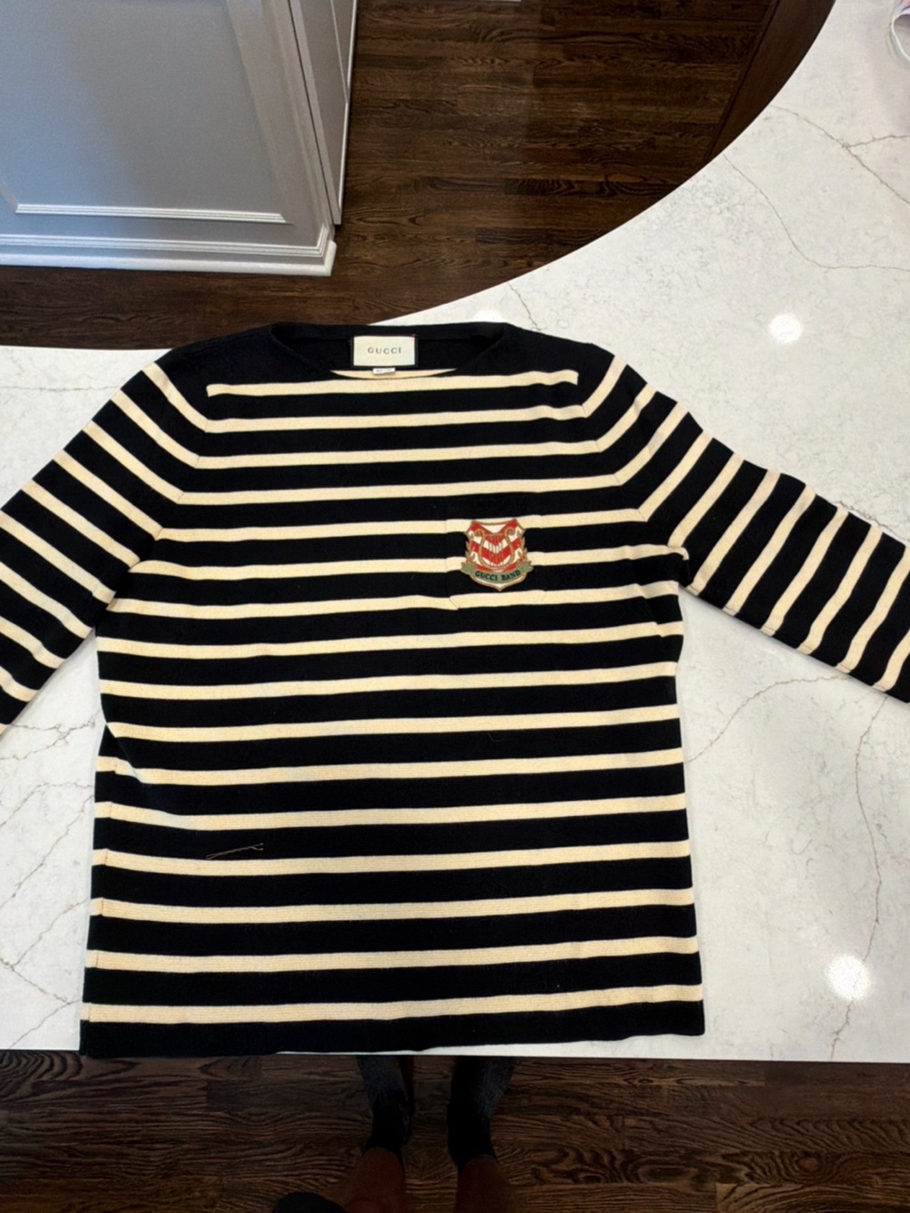Gucci Striped Black and Cream Crewneck Sweater
